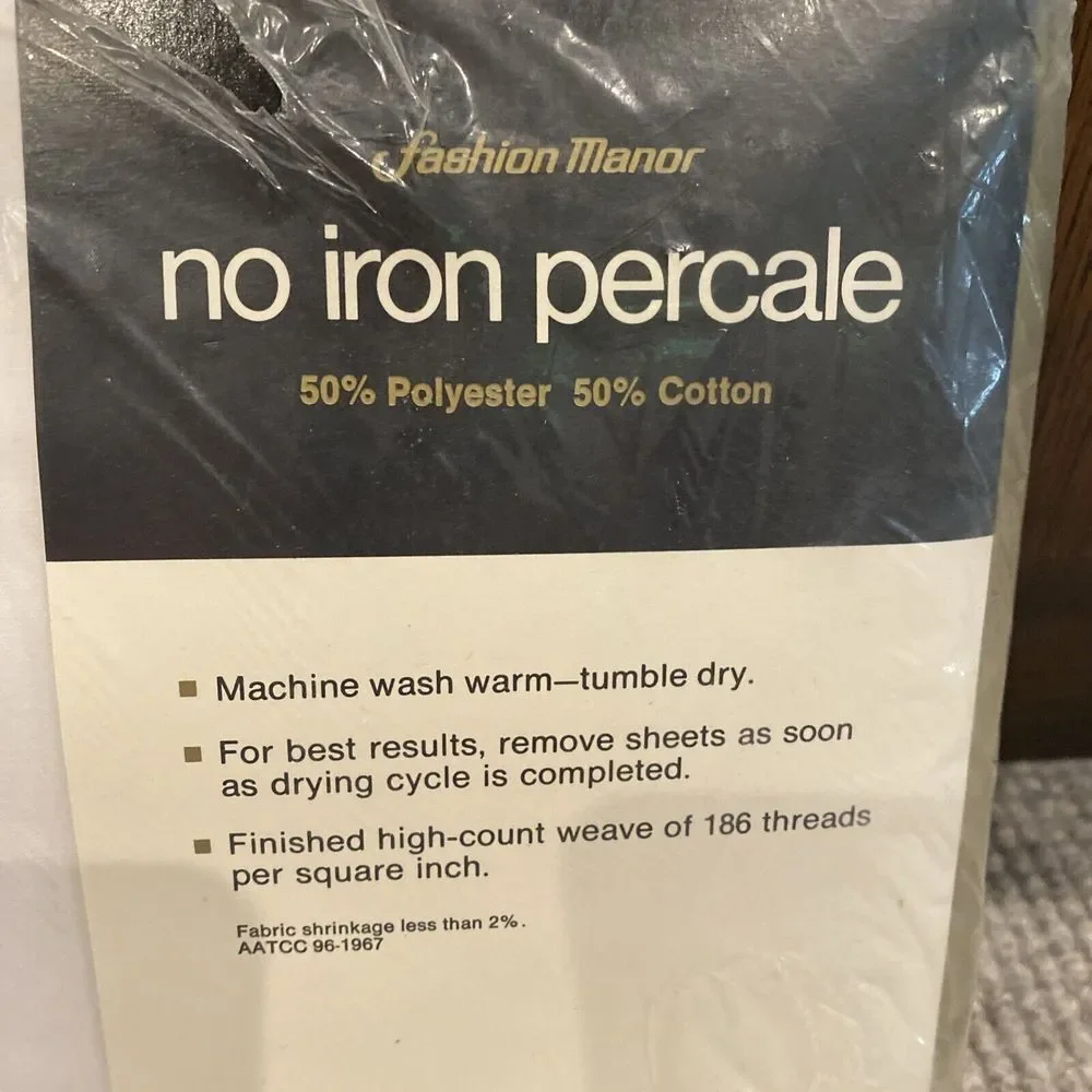 Vtg JC Penney's Fashion Manor‎ No Iron Percale Double Flat Sheet White NEW NOS